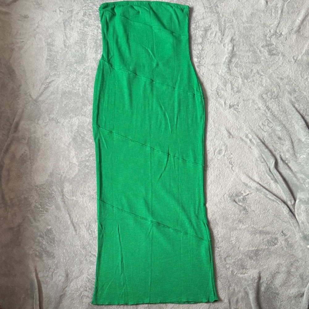 Chic Strapless Green Dress